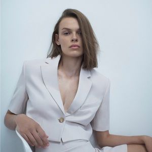 Zara short sleeve blazer top